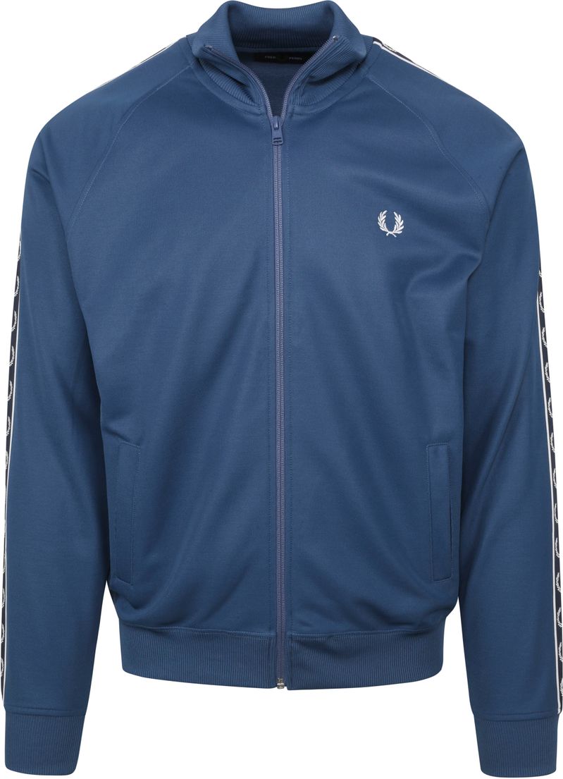 Fred Perry Taped Track Jacket Mid Blauw