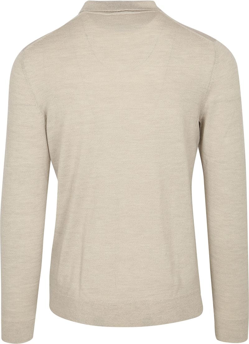 Profuomo Longsleeve Poloshirt Merinowolle Beige - Größe L günstig online kaufen