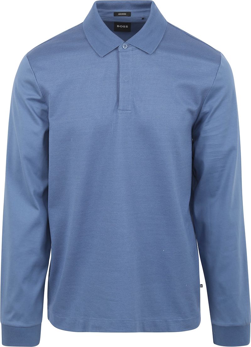 Boss Pleins Poloshirt Blauw