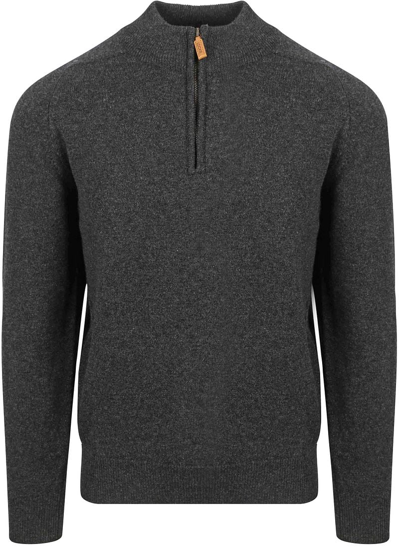 William Lockie Half Zip Pullover Lamswol Charcoal Melange