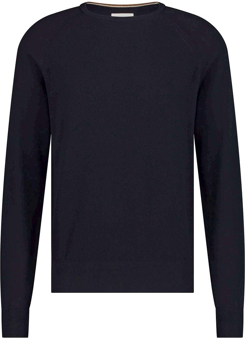 State of Art Trui Structure Contrast Navy