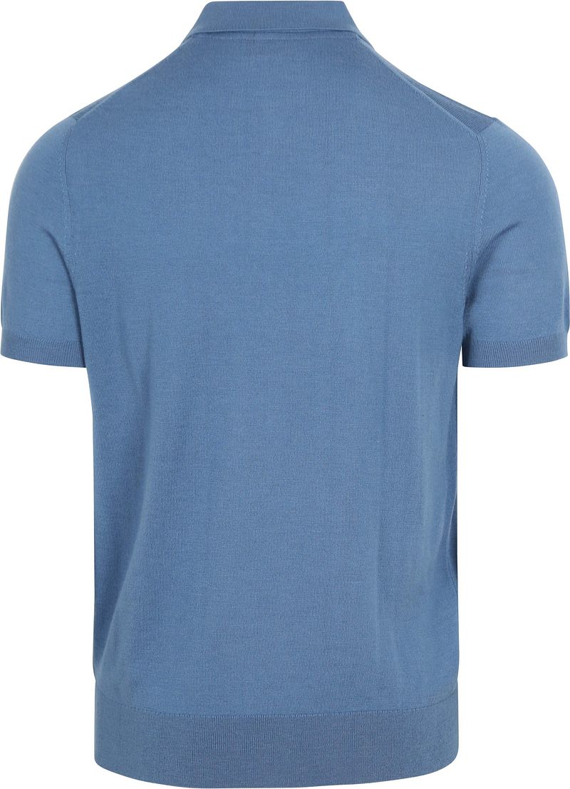 Suitable Polo Merinowol Blauw