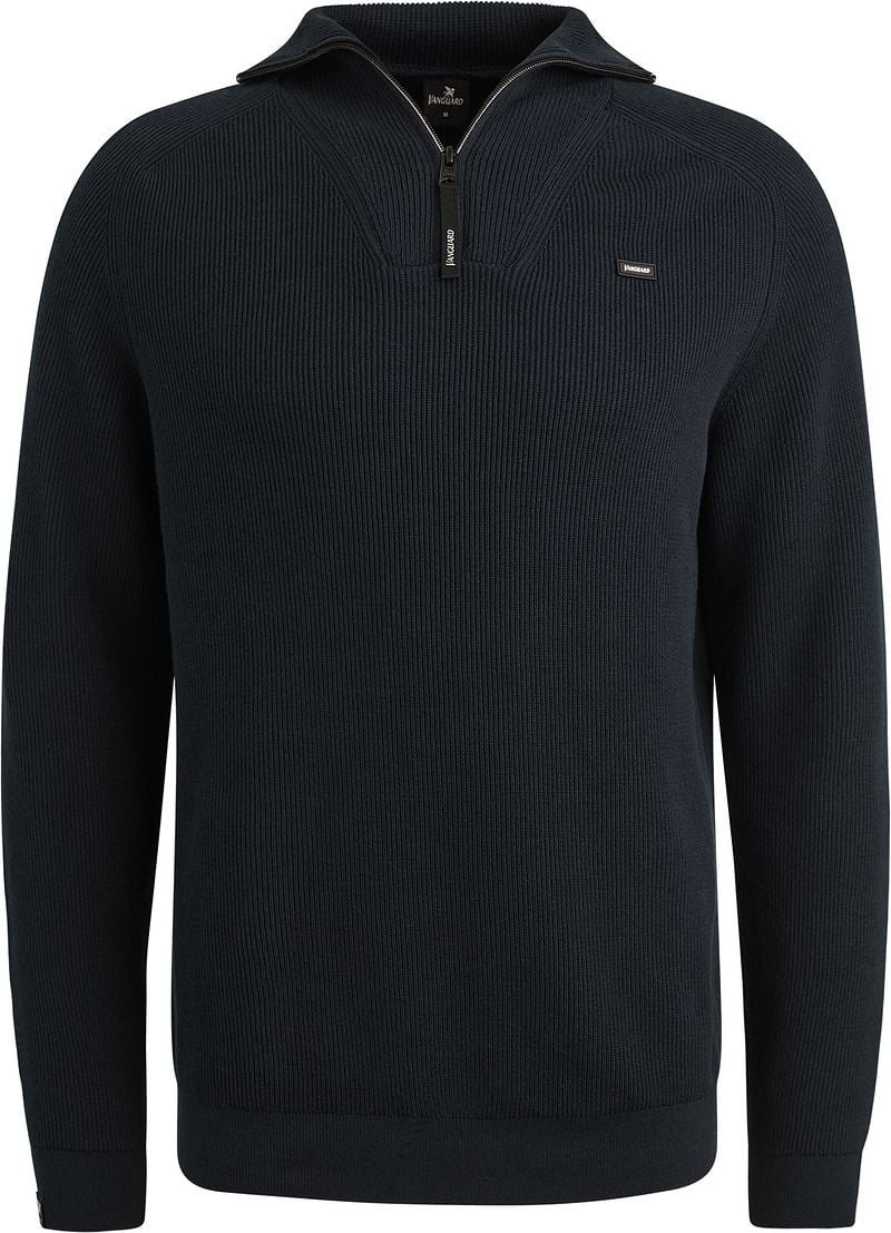 Vanguard Pullover halber Reißverschluss strukturiert Rib Navy - Größe XXL günstig online kaufen