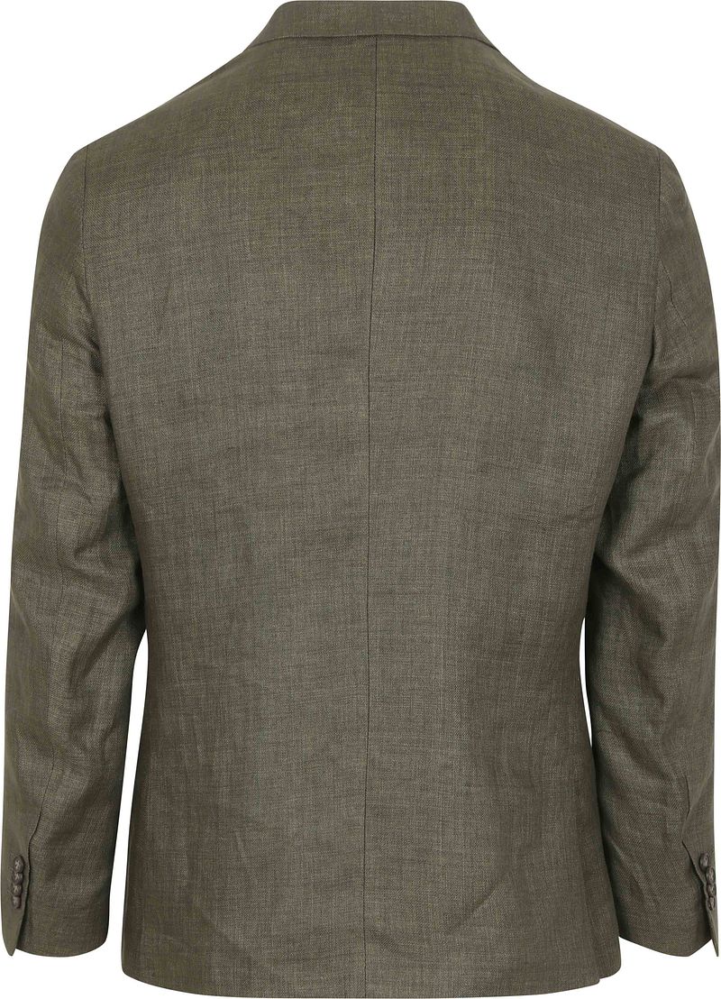 Suitable Blazer Linnen Panama Olijfgroen