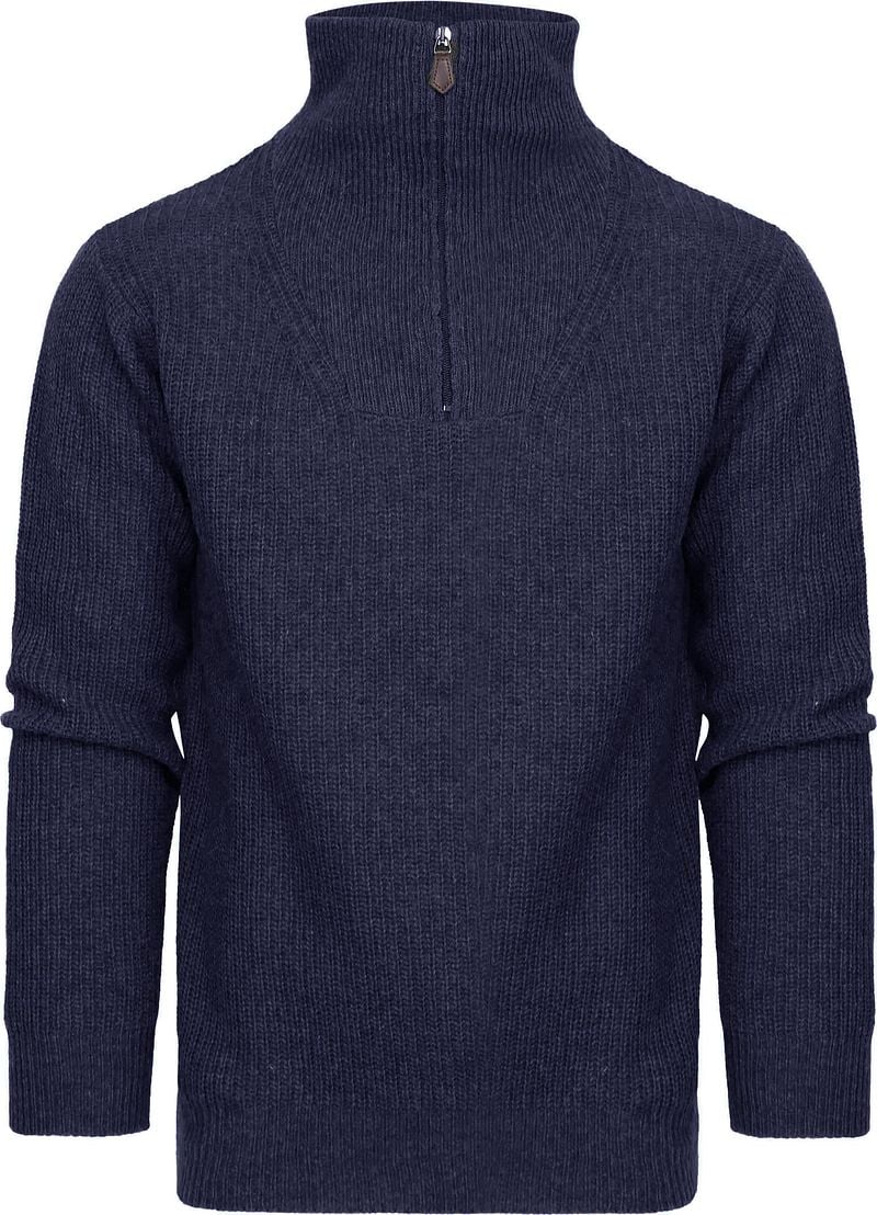 Suitable Half Zip Pullover Wool Blend Navy - Größe XXL günstig online kaufen