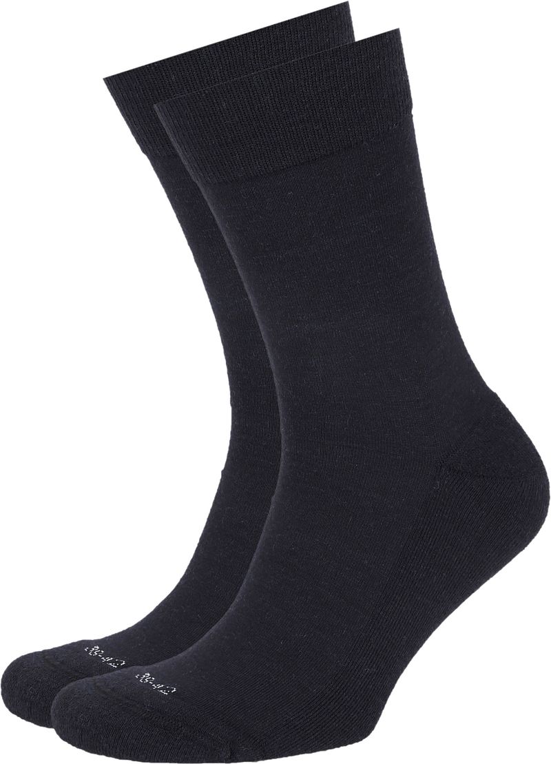 Suitable Chaussettes Mérinos Lot de 2 Bleu Marine  Bleu foncé taille 39-42