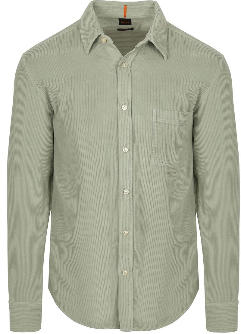 BOSS Relegant Hemd Corduroy Grün - Größe XL günstig online kaufen