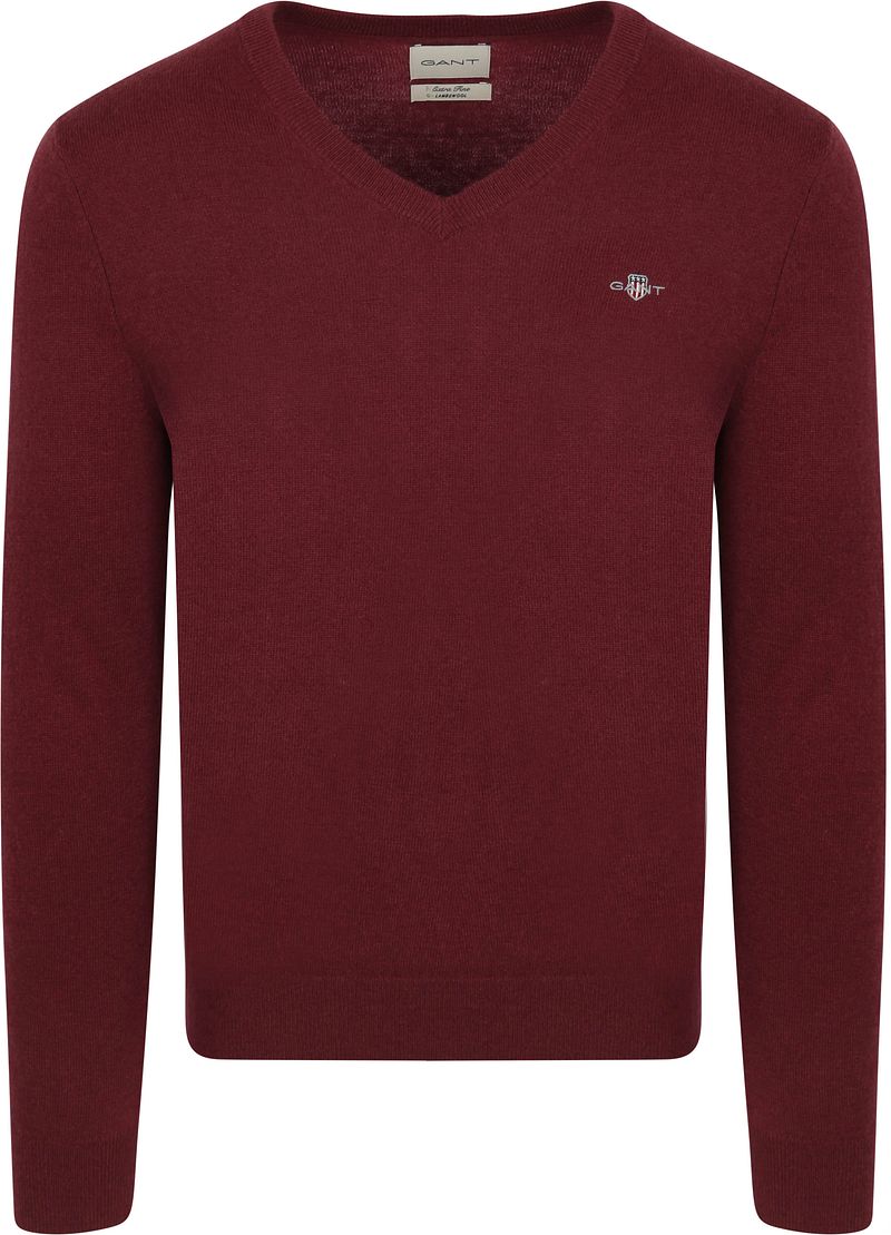 Gant Pullover V-Ausschnitt Wool Blend Bordeaux - Größe XL günstig online kaufen