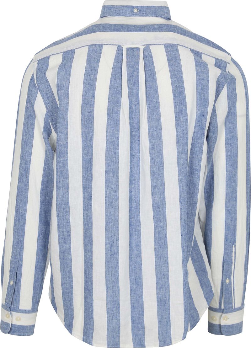 Gant Overhemd Streep Bold Linnen Blauw
