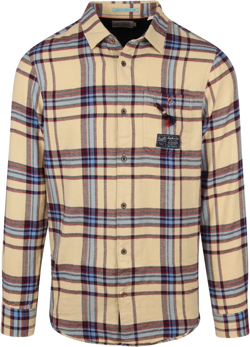 Scotch and Soda Overhemd Flannel Geel