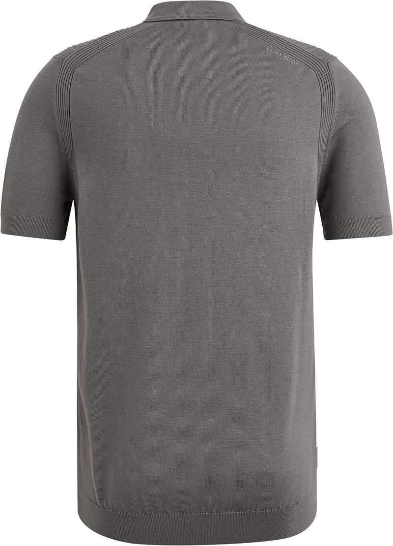 Cast Iron Half-Zip Polo Structure Antraciet