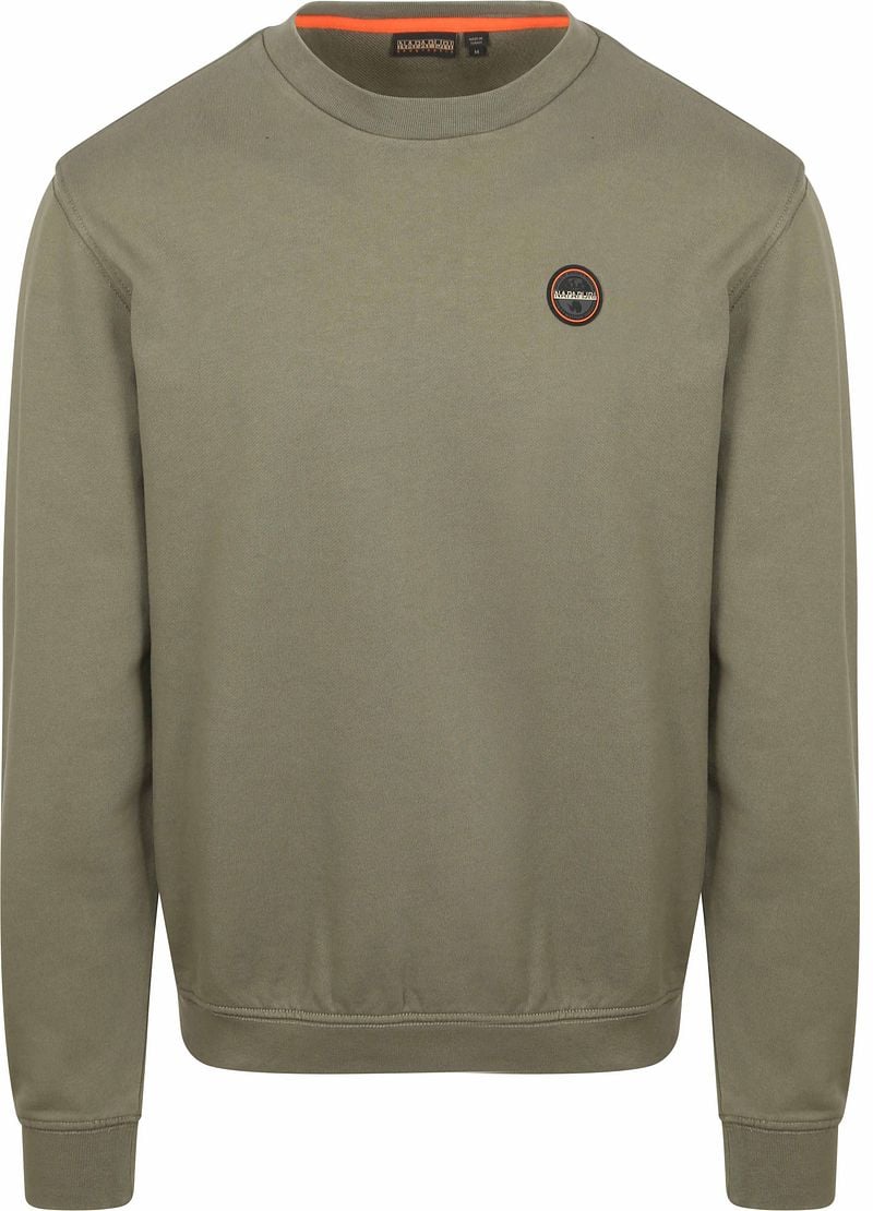 Napapijri Badge Sweater Olivgrün - Größe M günstig online kaufen