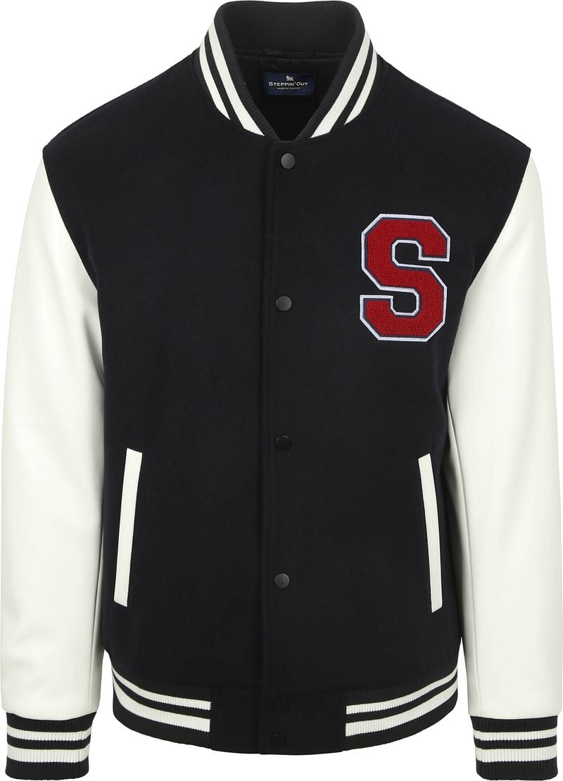 Steppin' Out Varsity Embroidery Jacke Navy  - Größe M günstig online kaufen