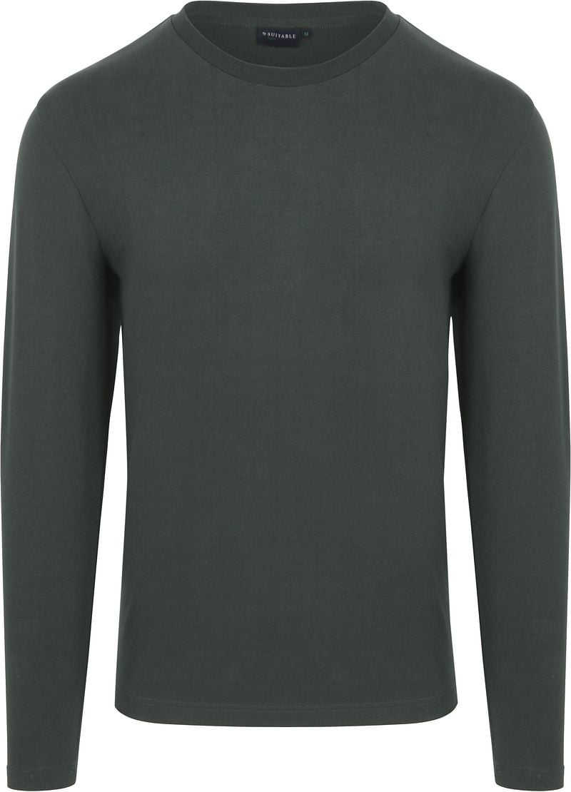 Suitable Respect Longsleeve Heavy T-shirt Donkergroen