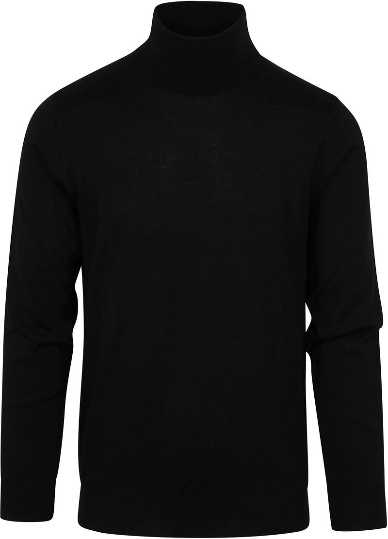 Suitable Pull Mérinos Col Roulé Noir taille S
