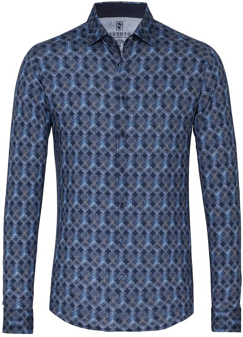 Desoto Chemise Cercles Foncé Bleu Bleu foncé taille M