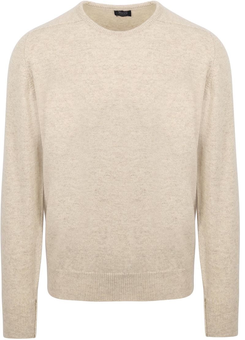 William Lockie O-Auschnitt Pullover Lammwolle Beige - Größe XL günstig online kaufen