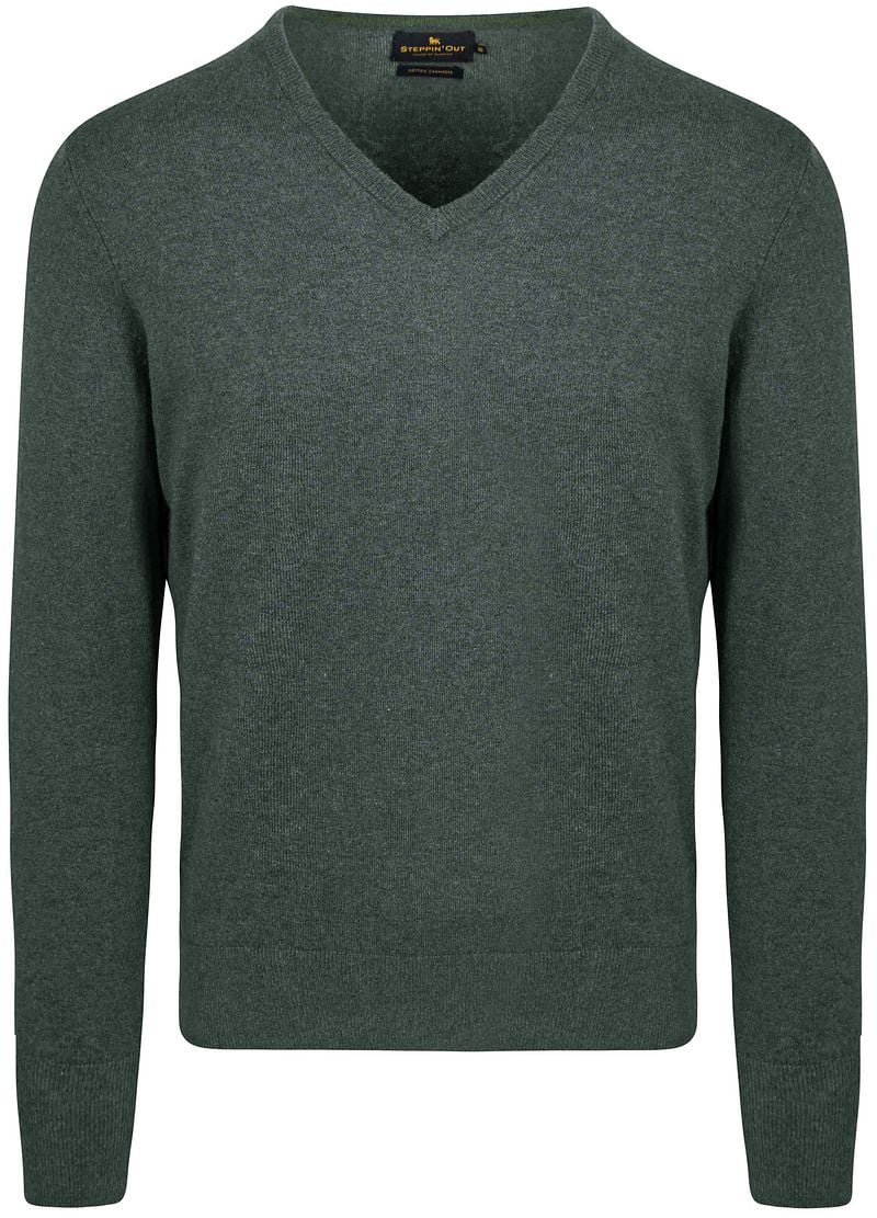 Steppin' Out Pullover Cotton Cashmere V-Ausschnitt Dunkelgrün - Größe M günstig online kaufen