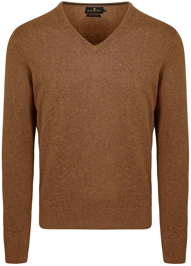 Steppin' Out Pullover Cotton Cashmere V-Ausschnitt Camel - Größe L günstig online kaufen