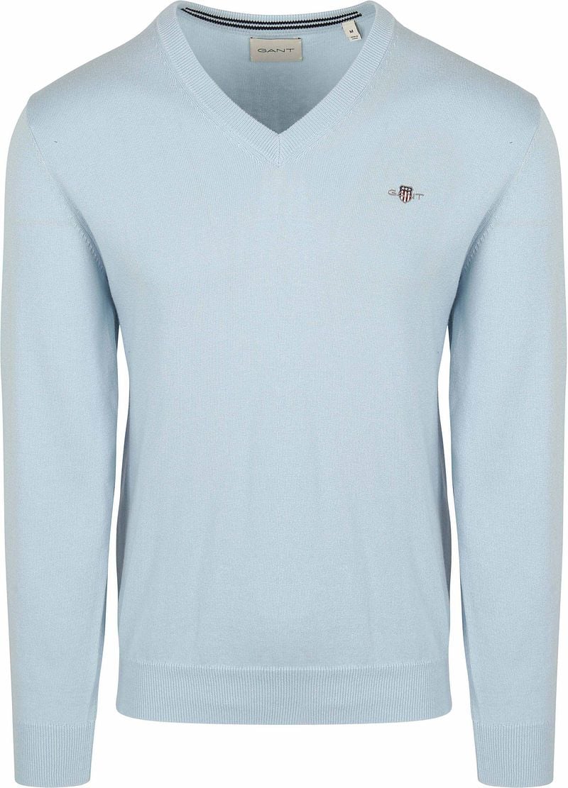 Gant Pullover V-Hals Lichtblauw