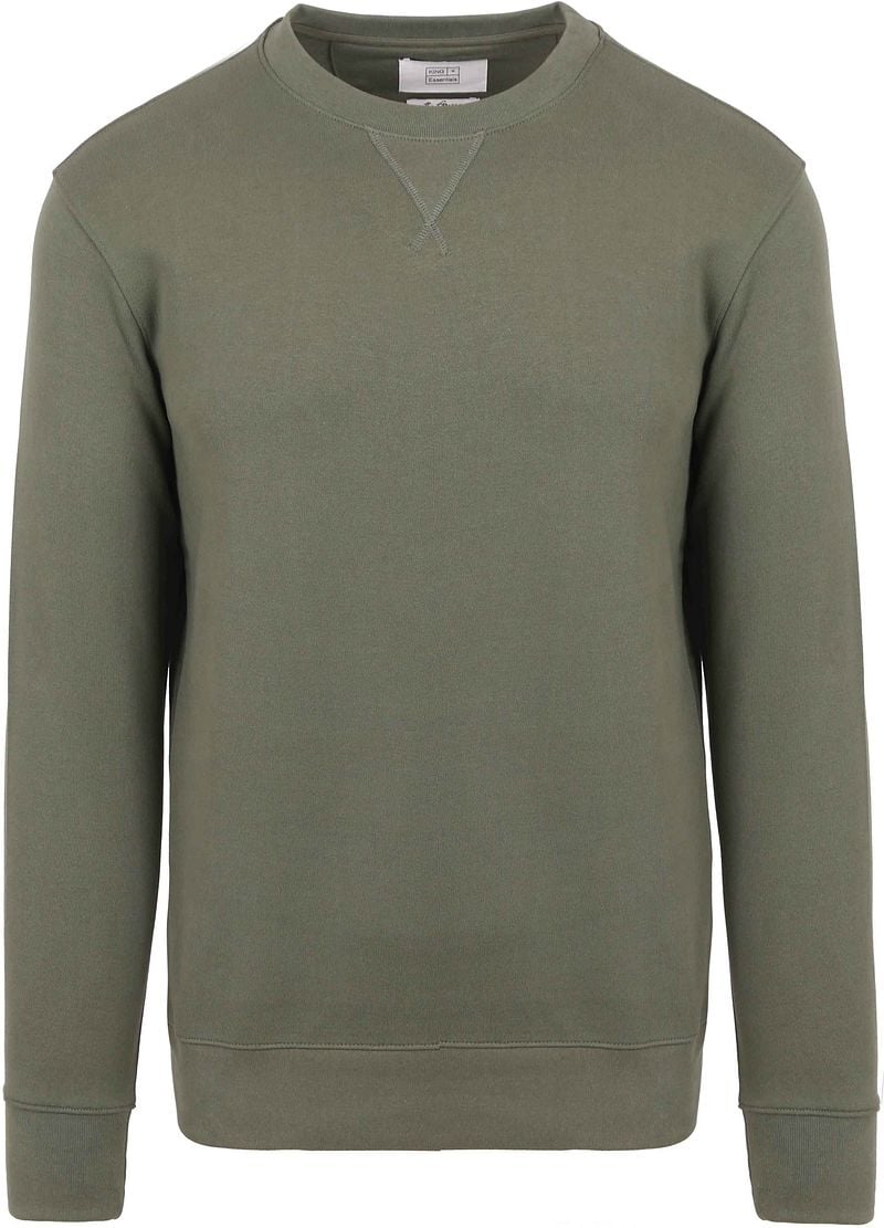 KING Essentials The George Sweater Olijfgroen