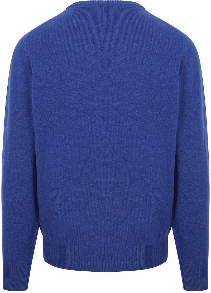 William Lockie O-Auschnitt Pullover Lammwolle Blau - Größe M günstig online kaufen