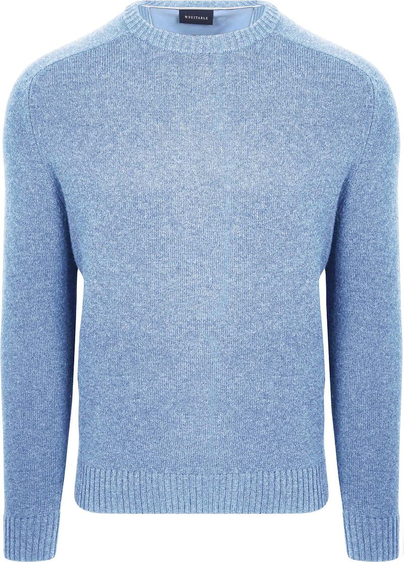 Suitable Lammwolle Pullover Rundhals Hellblau - Größe M günstig online kaufen