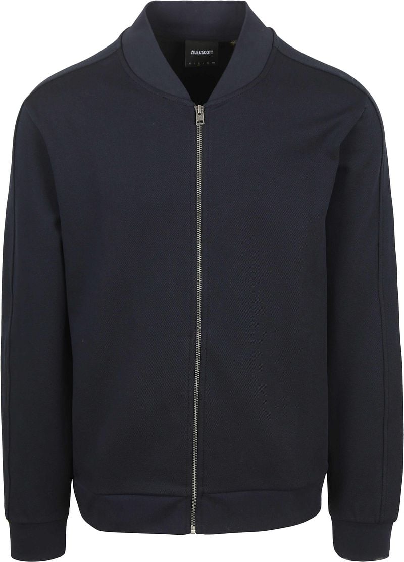 Lyle & Scott Cardigan Bomber Dark Navy - Größe L günstig online kaufen
