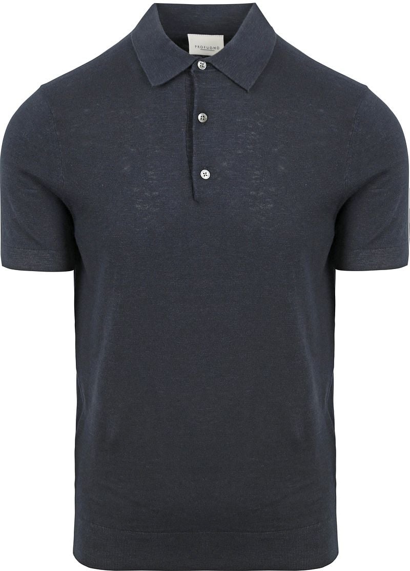 Profuomo Poloshirt Leinen Navy - Größe XL günstig online kaufen