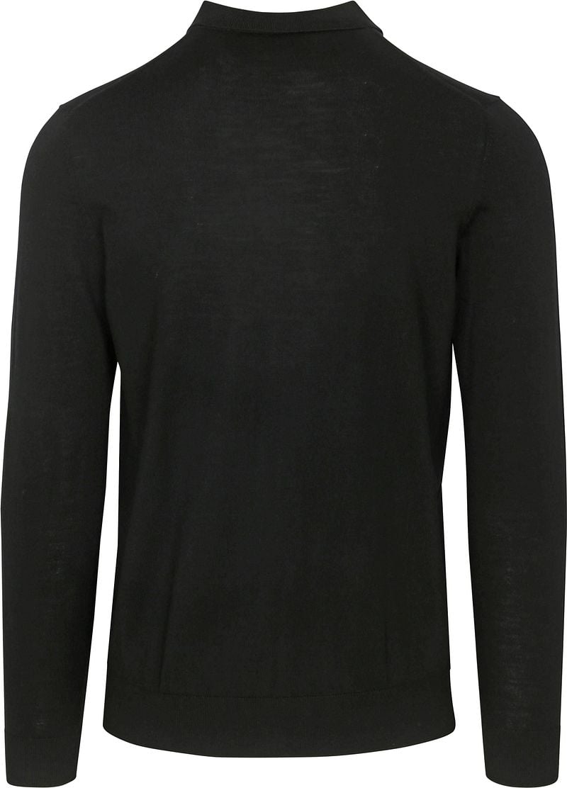 Profuomo Longsleeve Poloshirt Merinowolle Schwarz - Größe M günstig online kaufen