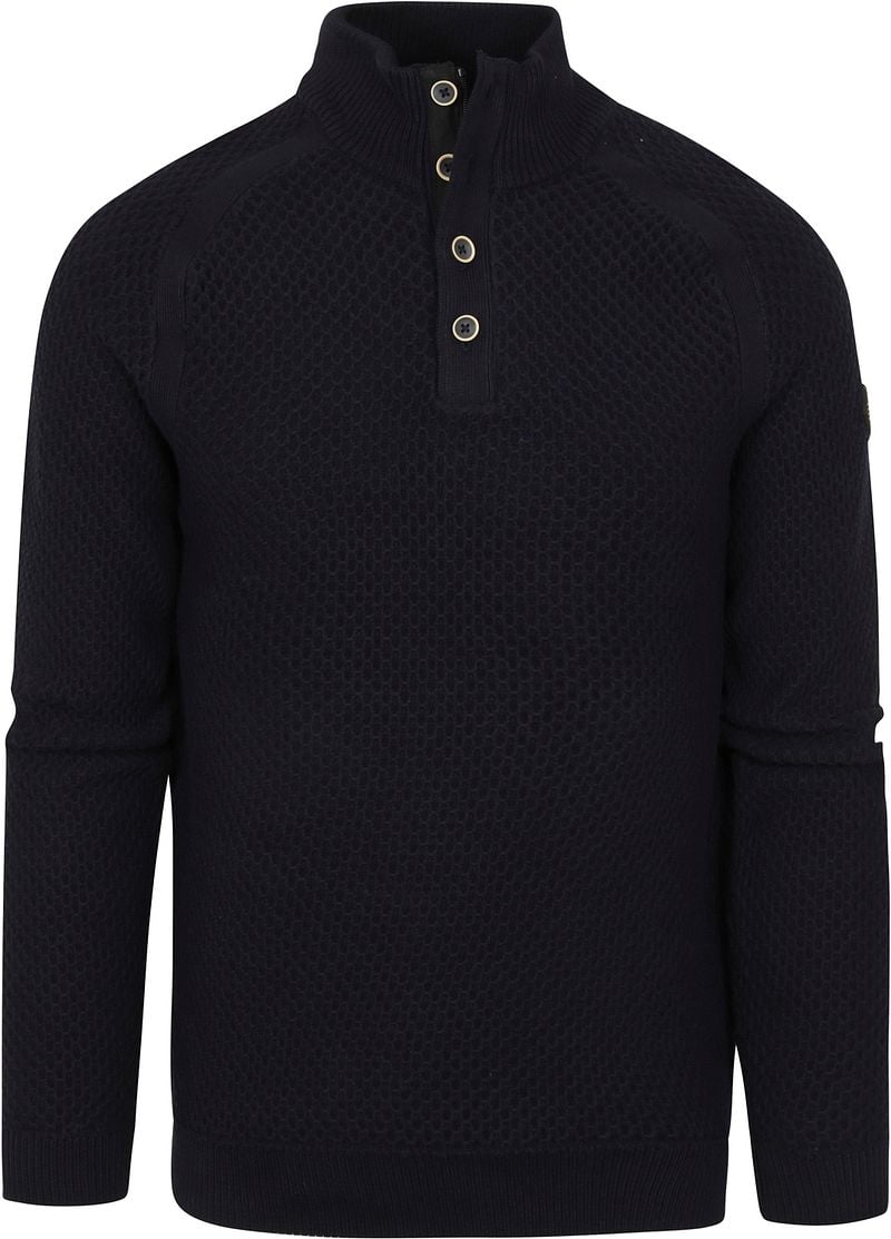 No-Excess Pull Demi-Zip Marine Bleu foncé Bleu taille M