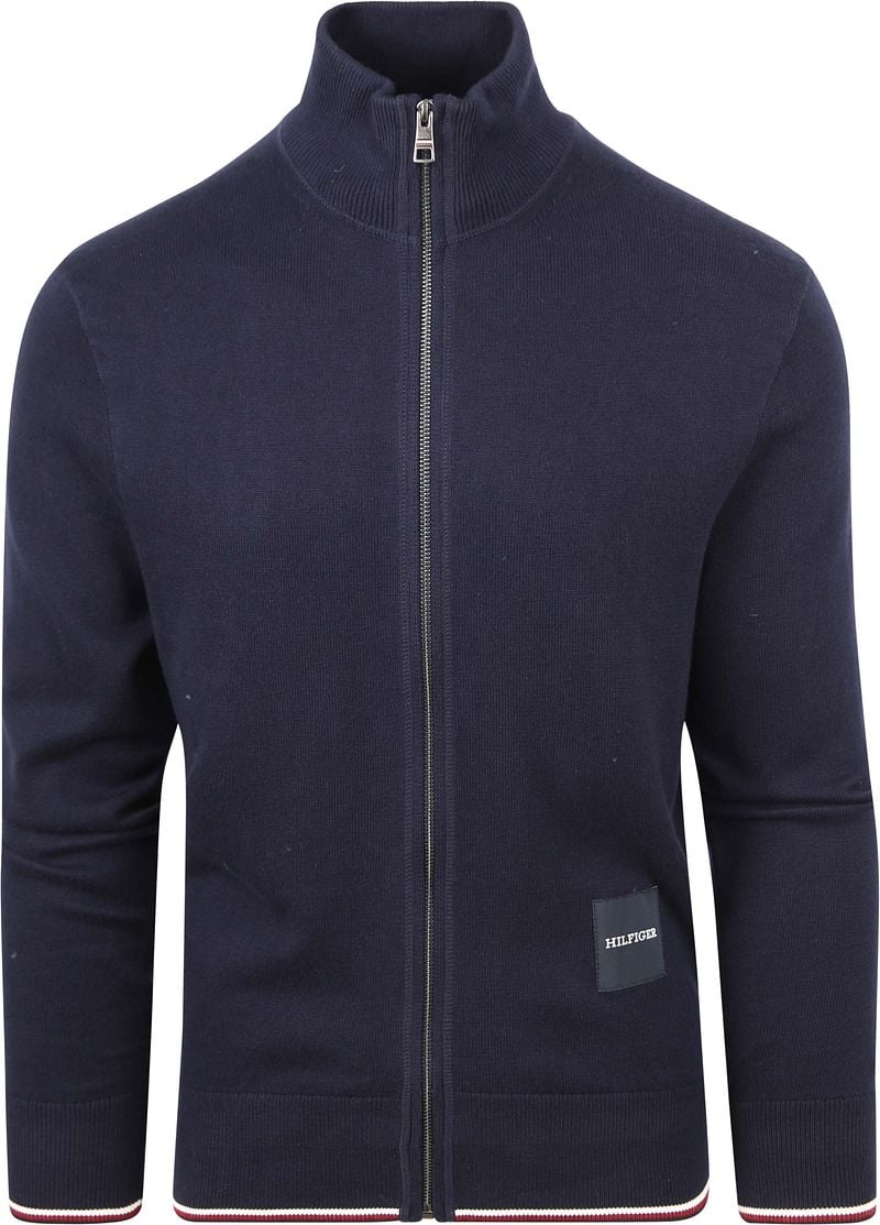 Tommy Hilfiger Strickjacke Monotype Navy - Größe M günstig online kaufen