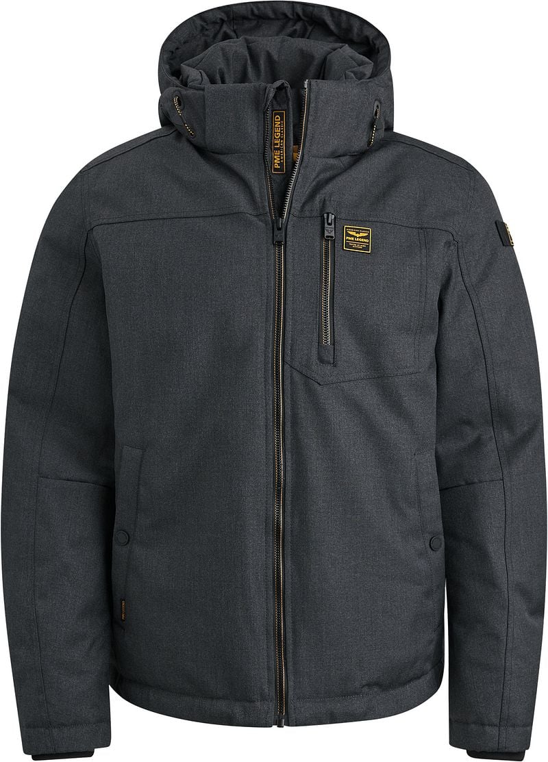 PME LEGEND Heren Jassen Semi Long Jacket Strator Melange Twill Grijs