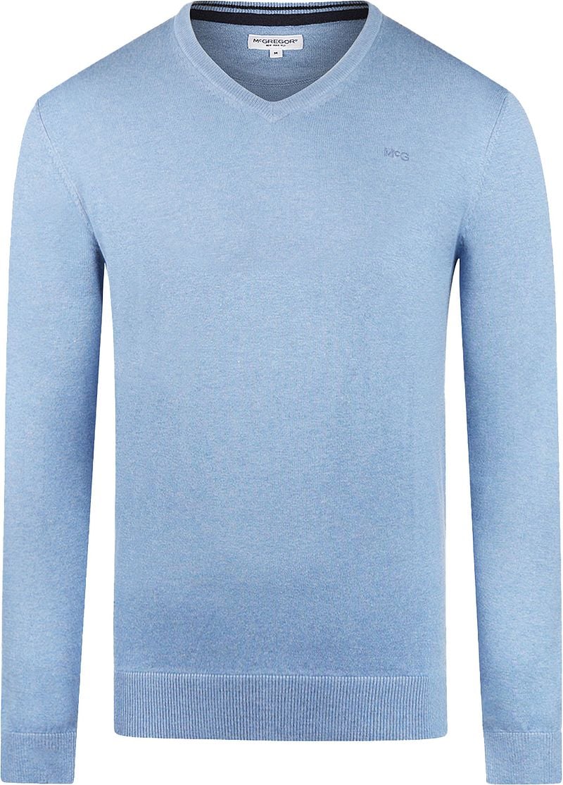 McGregor Pullover Merinowolle V-Ausschnitt Sky Blau - Größe XXL günstig online kaufen