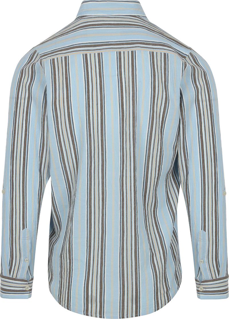 Scotch and Soda Overhemd Crinkled Stripe Lichtblauw