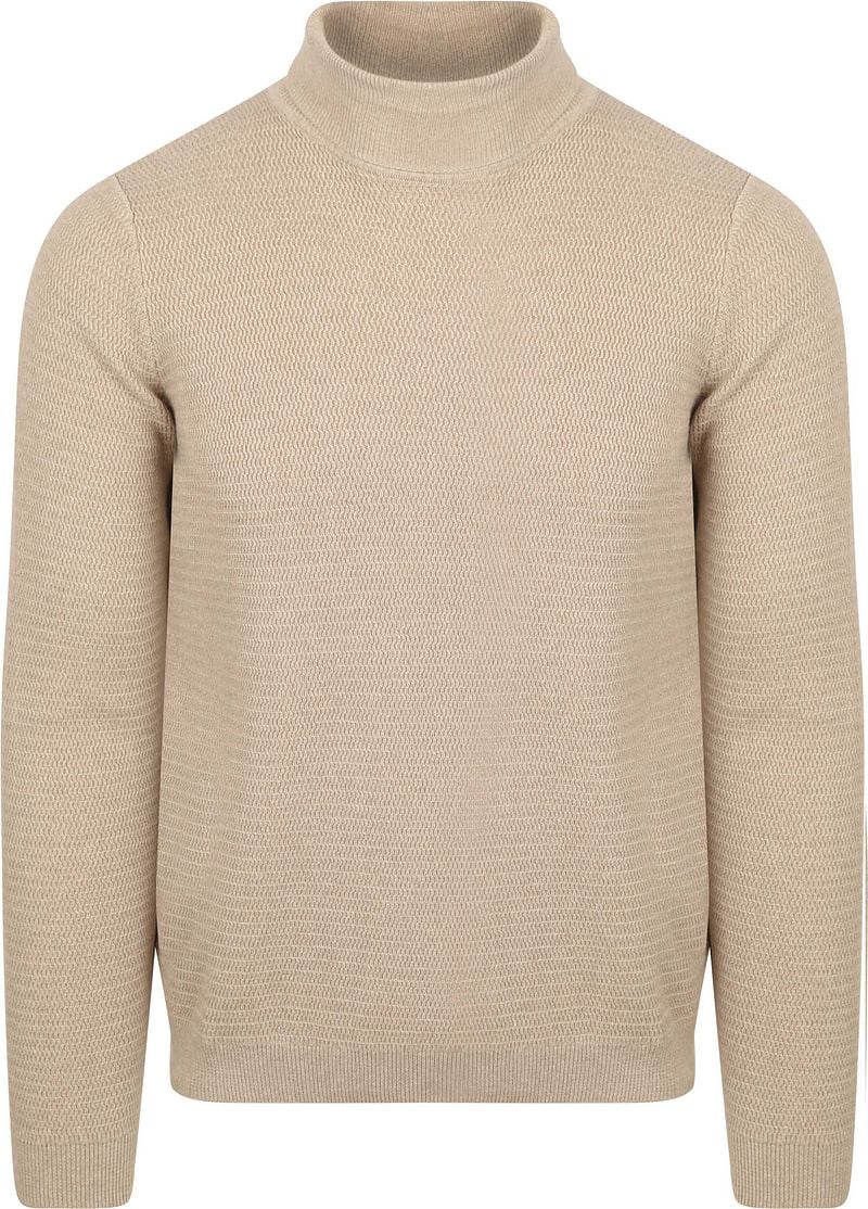 Suitable Rollkragenpullover Structure Melange Sand - Größe S günstig online kaufen