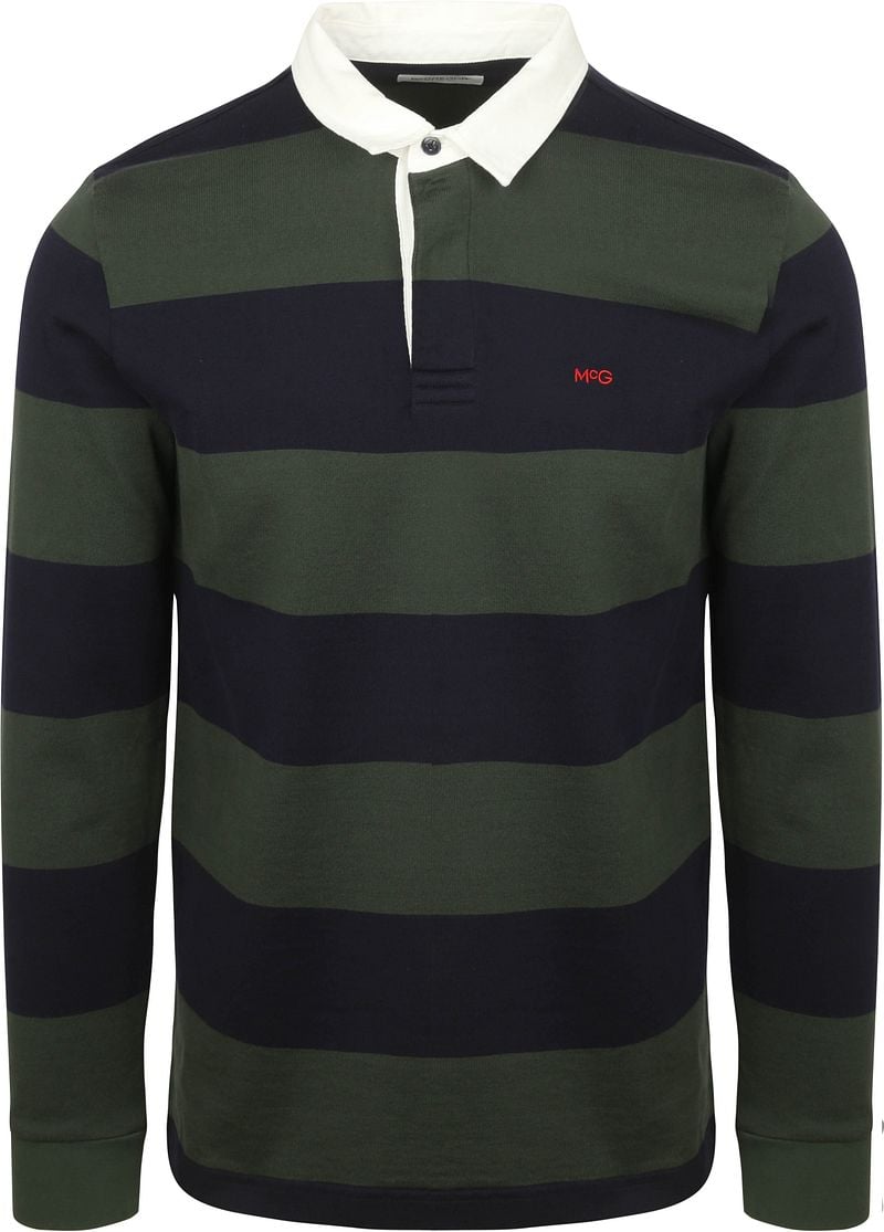 McGregor Rugbyshirt Streifen Navy Olive - Größe 3XL günstig online kaufen