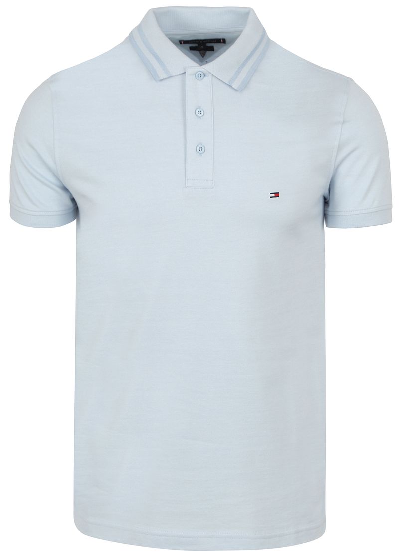 TOMMY HILFIGER Heren Polo's & T-shirts Pretwist Mouline Slim Fit Polo Lichtblauw