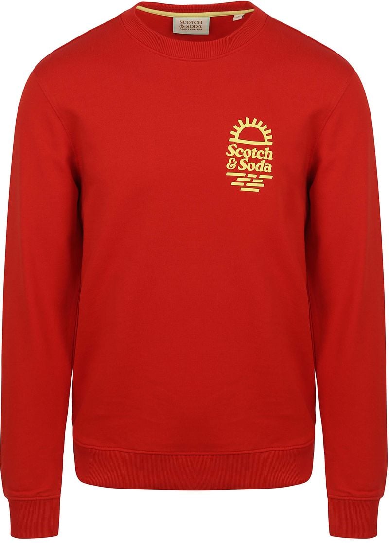 Scotch and Soda Pullover Druck Rot - Größe S günstig online kaufen