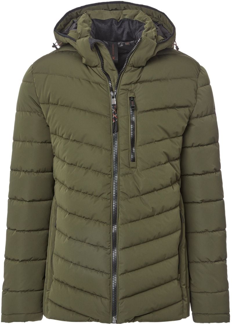 Casa Moda Jas Hooded Puffer Olijfgroen