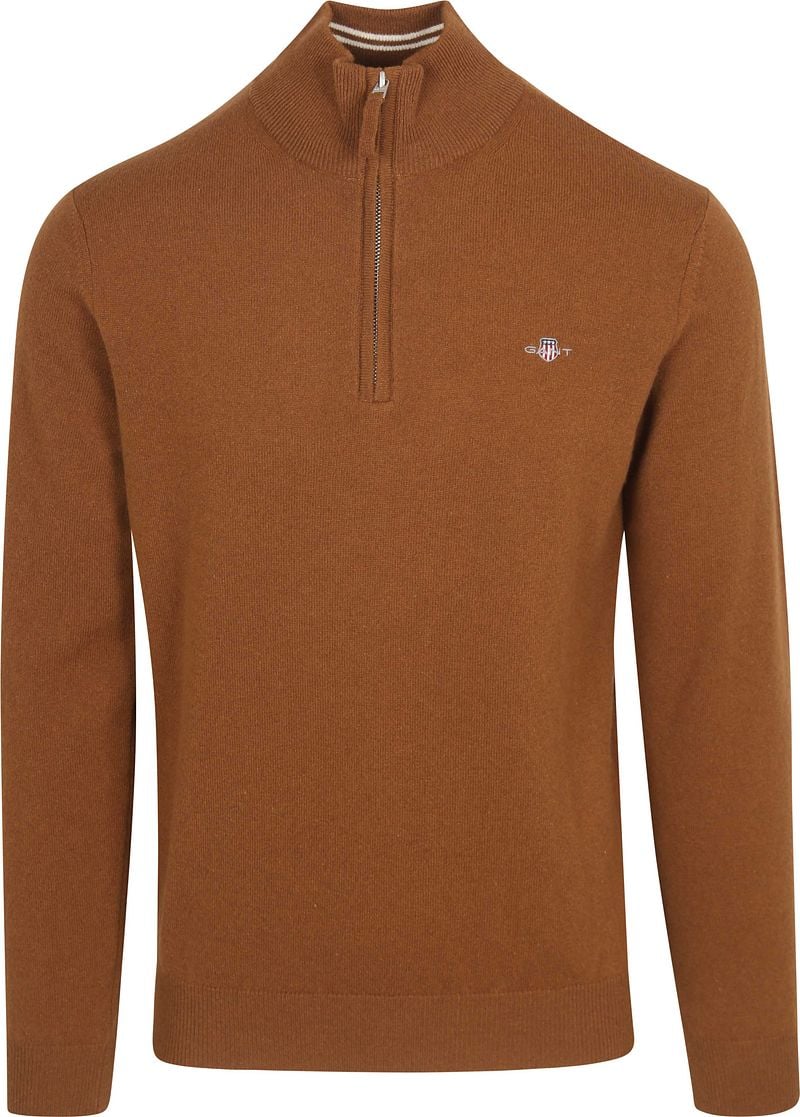 Gant Half Zip Pullover Lambswool Braun - Größe XXL günstig online kaufen