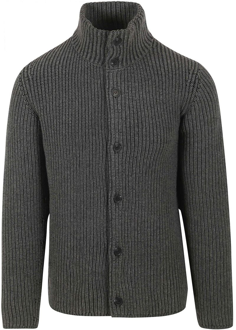 Marc O'Polo Strickjacke Heavy Gauge Wool Blend Anthrazit - Größe M günstig online kaufen