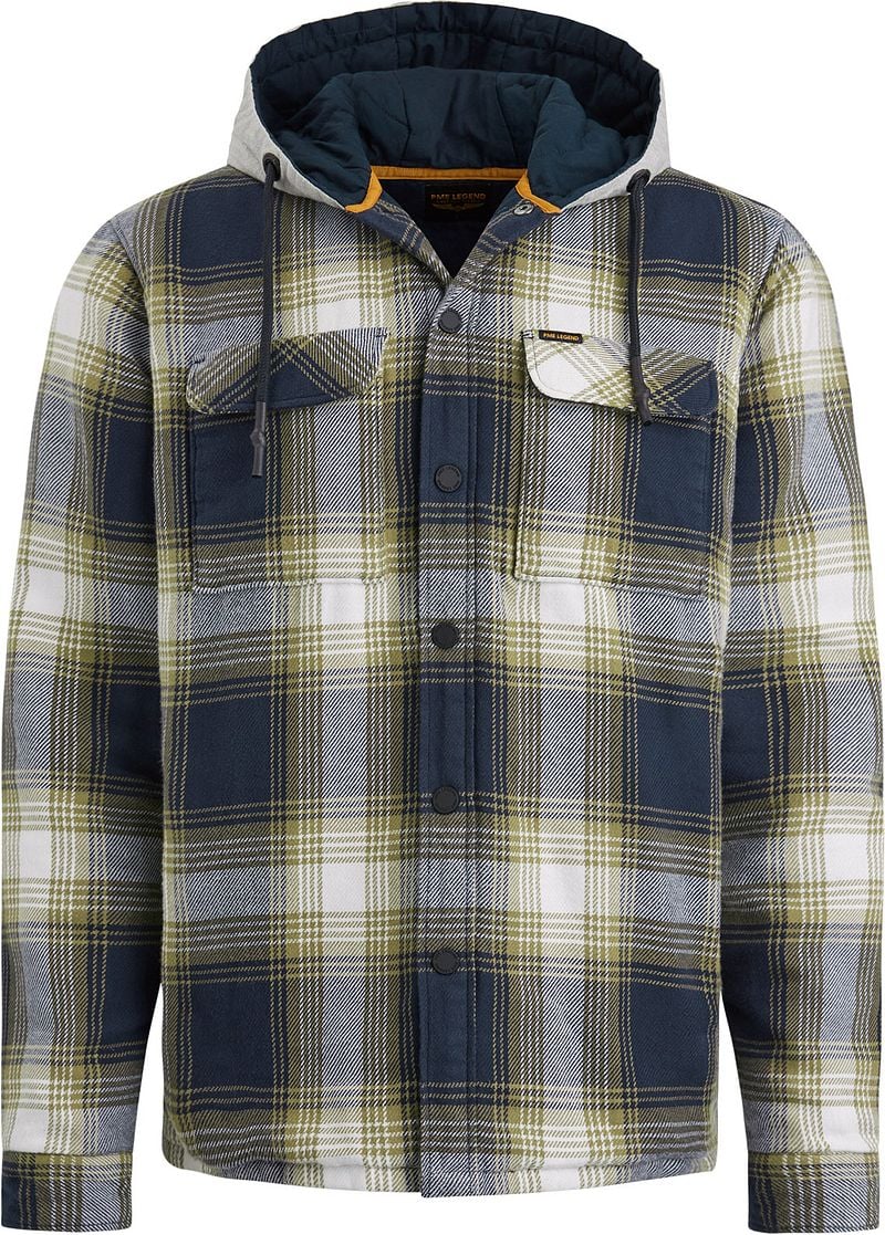 PME Legend Overshirt Kariert Blau Grün - Größe M günstig online kaufen