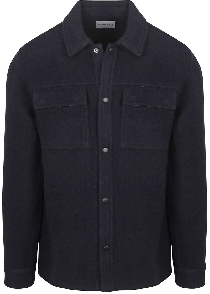 Suitable Overshirt Wool Blend Navy - Größe M günstig online kaufen