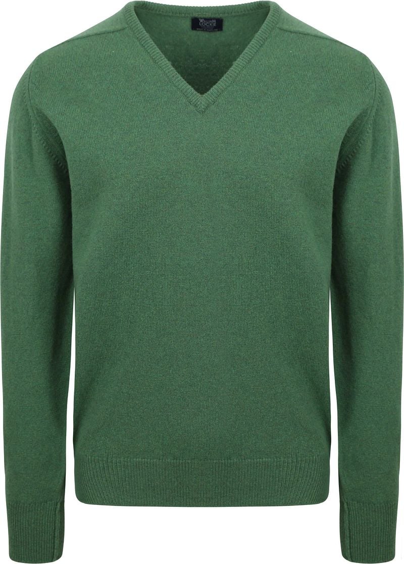 William Lockie V-Hals Lamswol Groen