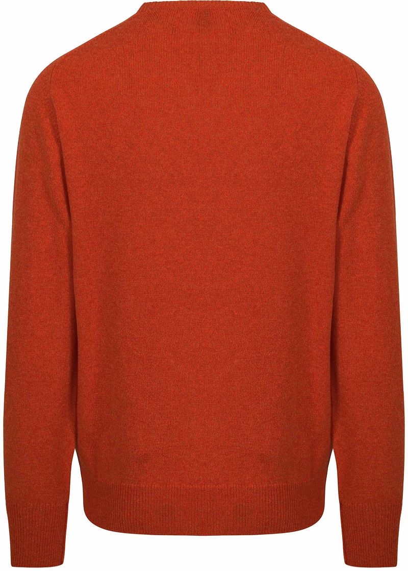 William Lockie V-Auschnitt Pullover Lammwolle Orange - Größe L günstig online kaufen