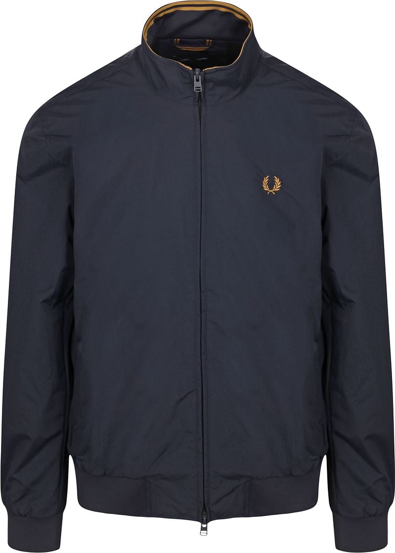 Fred Perry Blauwe Sportieve Nylon Jas Brentham Stijl Blue Heren
