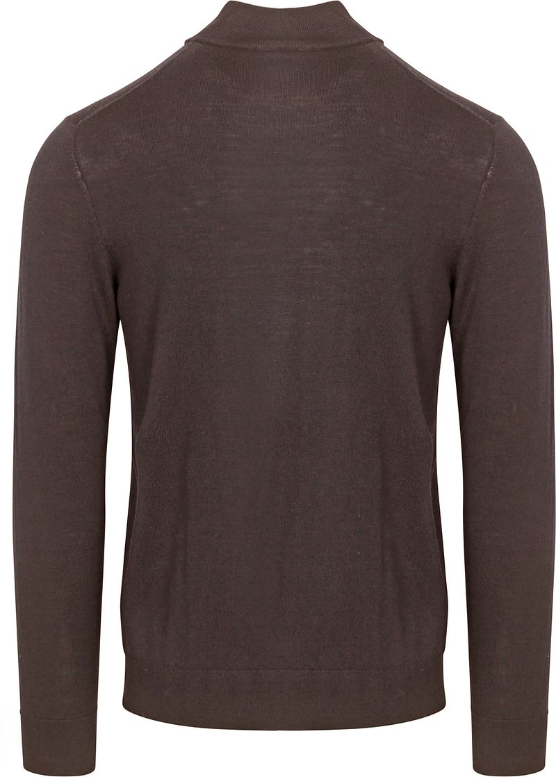 Profuomo Half Zip Pullover Merinowol Bruin