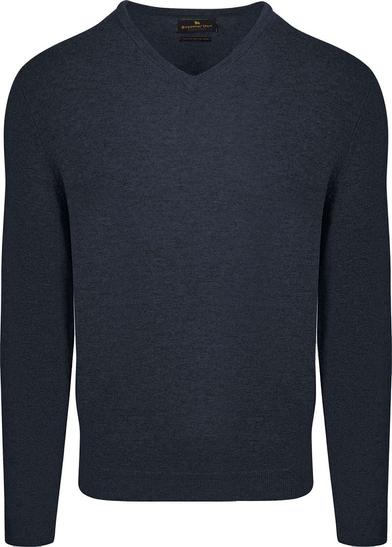 Steppin' Out Pullover V-Ausschnitt Merinowolle Navy - Größe XL günstig online kaufen