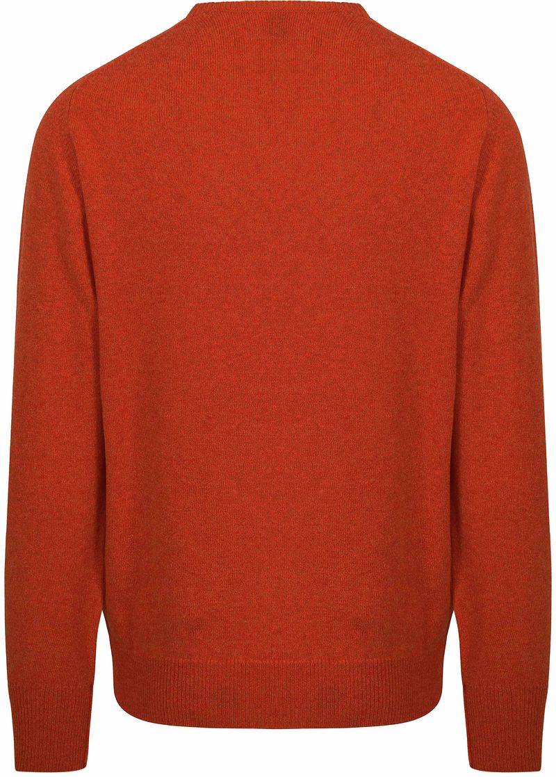 William Lockie V-Auschnitt Pullover Lammwolle Ember Orange - Größe XXL günstig online kaufen